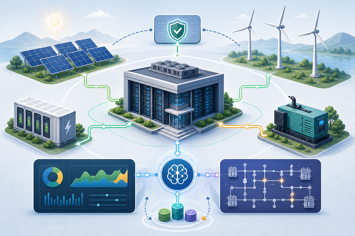 A case study of stand-alone hybrid power systems for a data center using HOMER and DIgSILENT